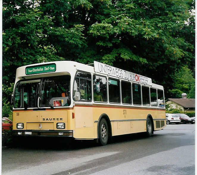 (046'937) - STI Thun - Nr. 59/BE 413'459 - Saurer/R&J am 9. Juni 2001 bei der Schiffl�ndte Thun