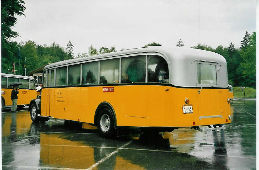 (047'032) - Stutz, Oberlunkhofen - AG 13'756 - Saurer/T�scher (ex Nr. 1; ex Dubs, Stallikon) am 10. Juni 2001 in Ballenberg, West