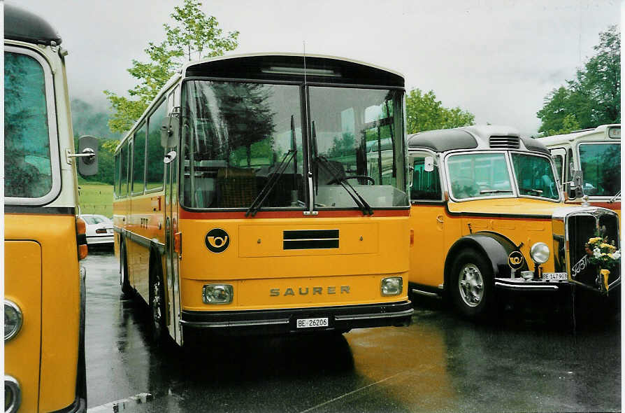 (047'112) - Schmid, Th�rishaus - BE 26'206 - Saurer/T�scher (ex P 24'244) am 10. Juni 2001 in Ballenberg, West