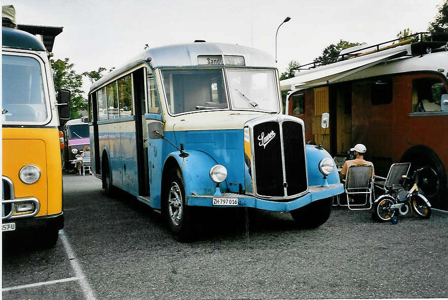 (049'118) - Bollinger, Z�rich - ZH 797'016 - Saurer/Saurer (ex Rattin, Schaffhausen Nr. 4) am 18. August 2001 in Burgdorf, AMP