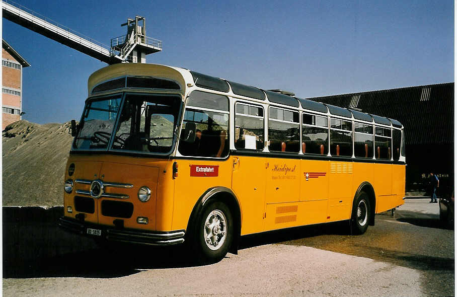 (049'313) - Reber, Basel - BS 1815 - Saurer/FHS (ex Eggenberger, M�riken; ex Ott, Wetzikon; ex OPC Ennetb�rgen Nr. 3; ex AVG Grindelwald; ex P 24'143) am 25. August 2001 in Niederbipp, Saurertreffen