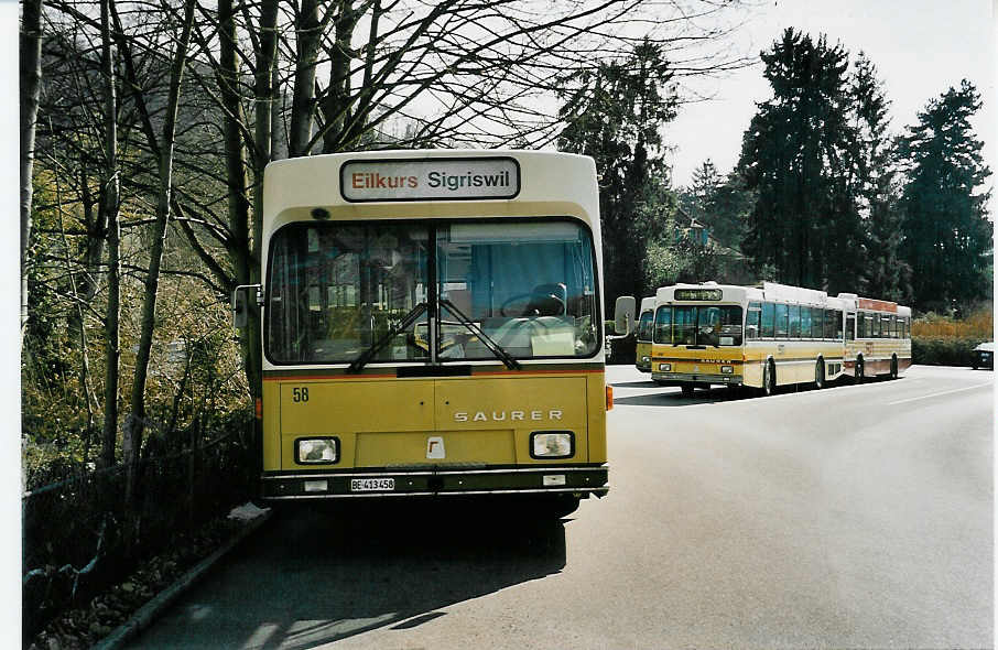 (052'503) - STI Thun - Nr. 58/BE 413'458 - Saurer/R&J am 18. M�rz 2002 bei der Schiffl�ndte Thun