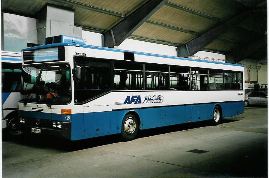 (052'620) - AFA Adelboden - Nr. 17/BE 263'015 - Mercedes (ex Fr�hlich, Z�rich Nr. 603; ex VBZ Z�rich Nr. 682) am 24. M�rz 2002 im Autobahnhof Adelboden