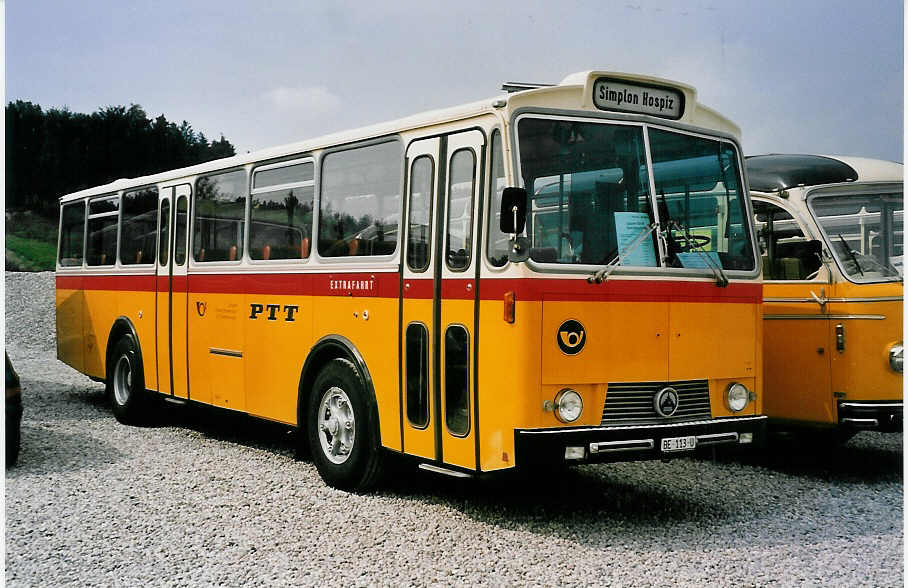 (055'633) - Zimmermann, Niederwangen - BE 113 U - Saurer/T�scher (ex P 24'632) am 31. August 2002 in Niederbipp, Saurertreffen
