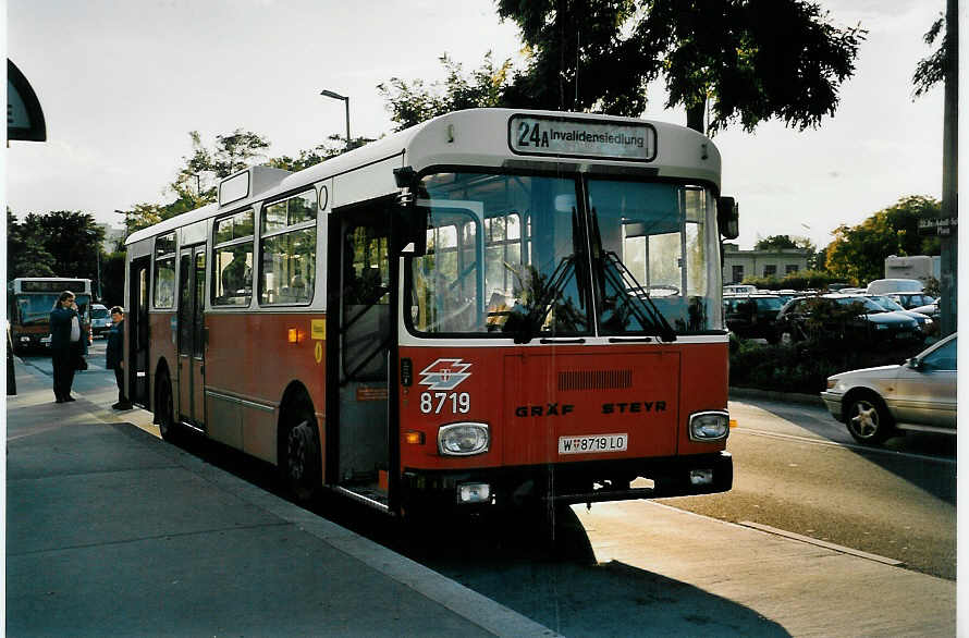 (056'336) - Wiener Linien - Nr. 8719/W 8719 LO - Gr�f/Steyr am 7. Oktober 2002 in Wien, Kagran