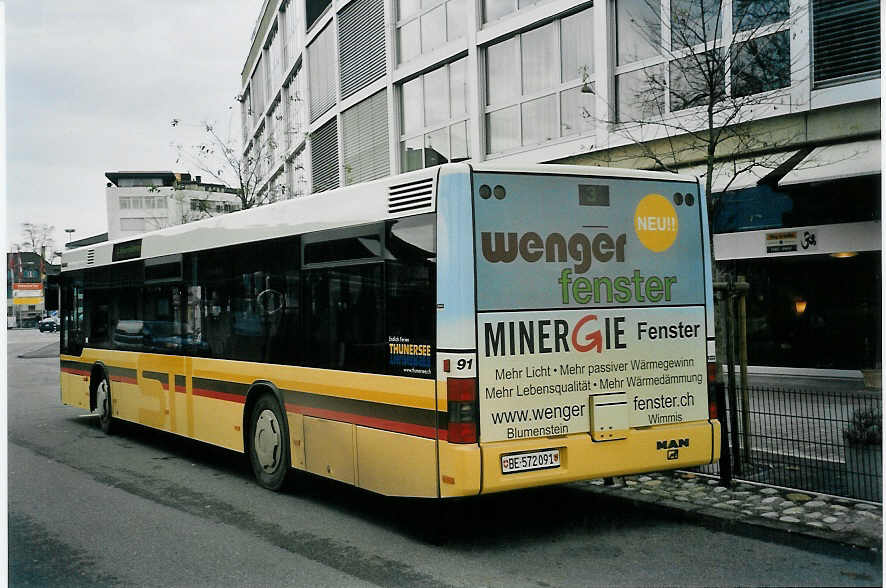 (057'723) - STI Thun - Nr. 91/BE 572'091 - MAN am 24. Dezember 2002 bei der Schiffl�ndte Thun