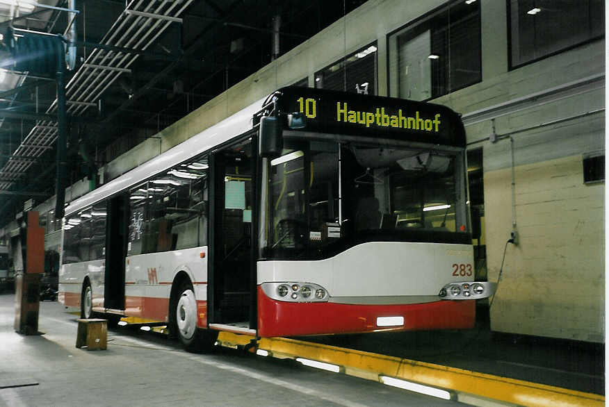 (058'933) - WV Winterthur - Nr. 283/ZH 719'283 - Solaris am 20. Februar 2003 in Winterthur, Depot Gr�zefeld