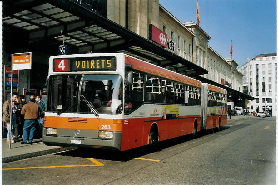 (059'235) - TPG Gen�ve - Nr. 263/GE 96'537 - Mercedes am 16. M�rz 2003 beim Bahnhof Gen�ve