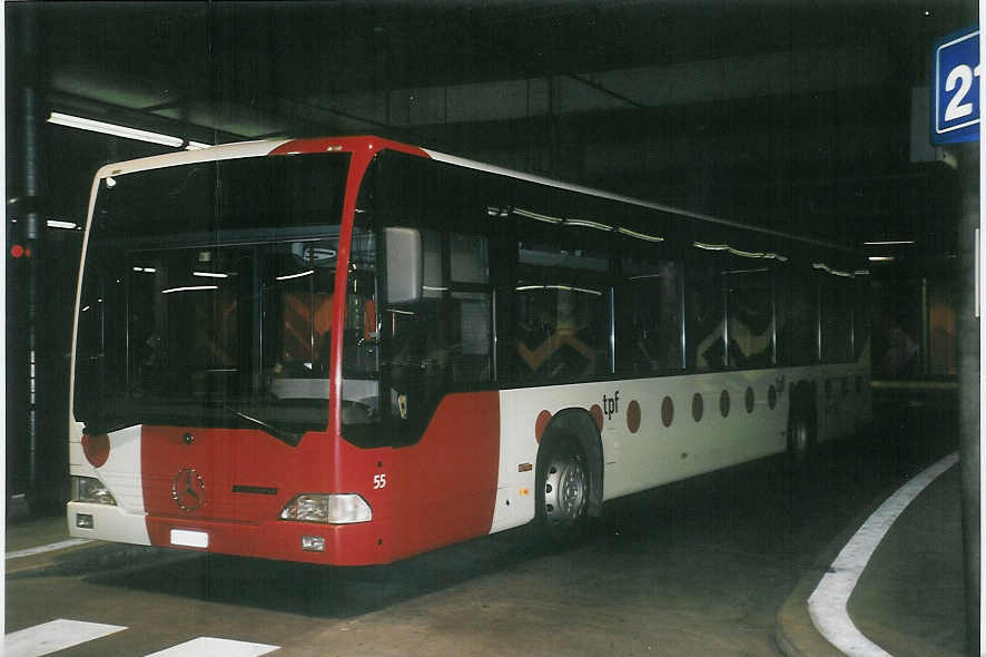 (059'313) - TPF Fribourg - Nr. 55/FR 300'327 - Mercedes am 16. M�rz 2003 in Fribourg, Busbahnhof
