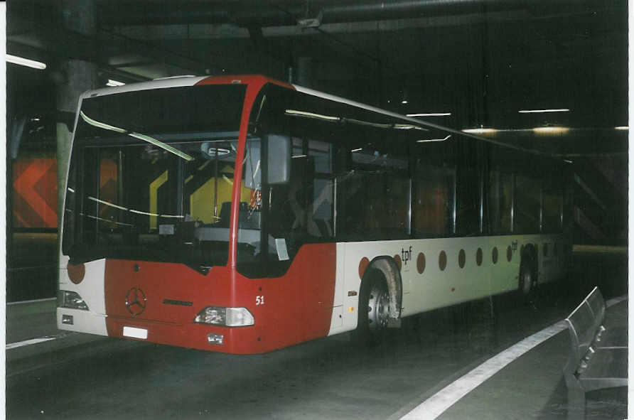(059'315) - TPF Fribourg - Nr. 51/FR 300'301 - Mercedes am 16. M�rz 2003 in Fribourg, Busbahnhof