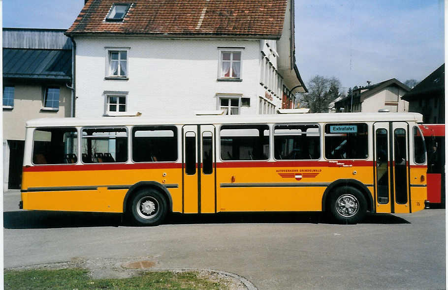 (059'519) - Osthues, Teufen - Nr. 15/AR 17'057 - Saurer-Leyland/Hess (ex AVG Grindelwald Nr. 15; ex RhV Altst�tten Nr. 42) am 29. M�rz 2003 in Speicherschwendi, Gasthaus B�ren