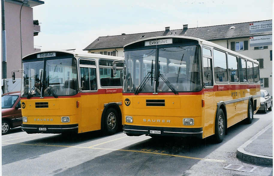(059'731) - Schmid, Th�rishaus - BE 26'206 - Saurer/T�scher (ex P 24'244) am 14. April 2003 in Biel, Zollhaus