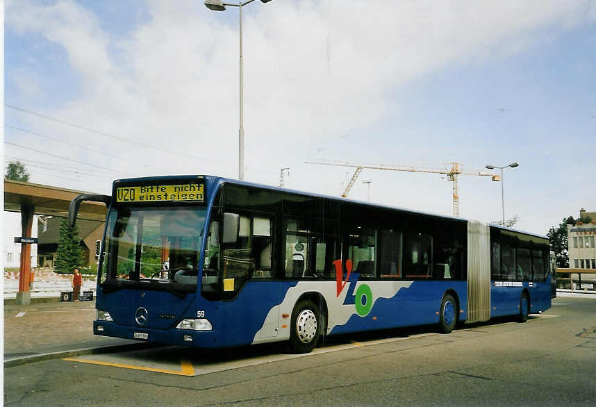(060'724) - VZO Gr�ningen - Nr. 59/ZH 691'893 - Mercedes am 21. Juni 2003 beim Bahnhof Wetzikon