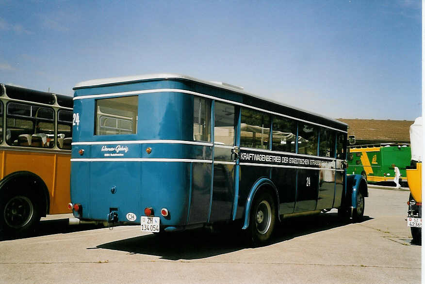 (060'803) - Gehrig, Rudolfstetten - Nr. 24/ZH 134'054 - Saurer/T�scher (ex Kaeslin, Olten; ex VBZ Z�rich Nr. 224; ex VBZ Z�rich Nr. 24) am 21. Juni 2003 in Hinwil, AMP
