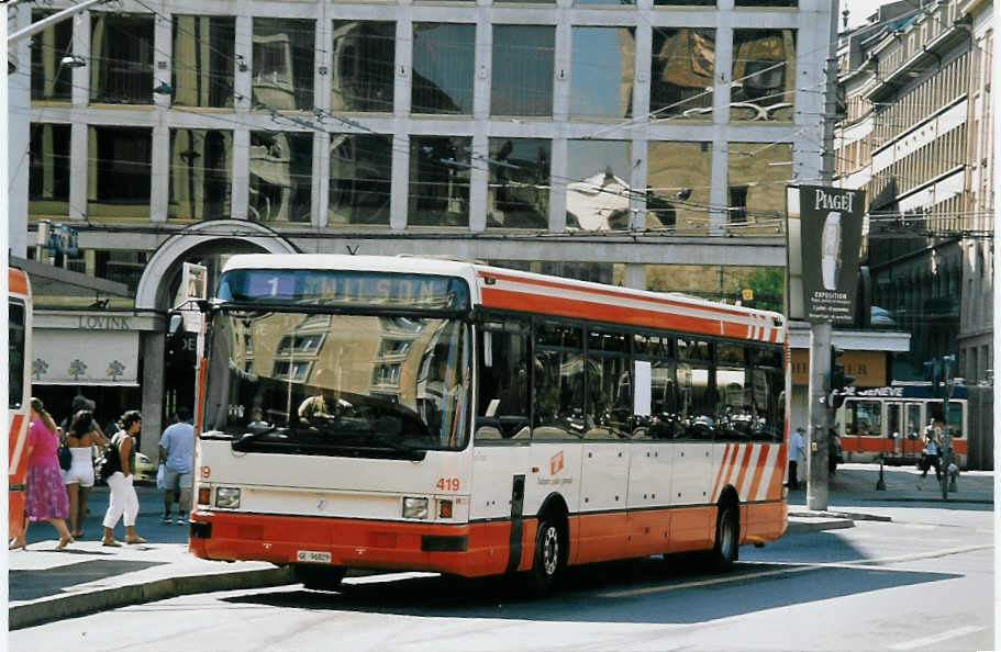 (062'428) - TPG Gen�ve - Nr. 419/GE 96'829 - Renault am 4. August 2003 in Gen�ve, Bel-Air