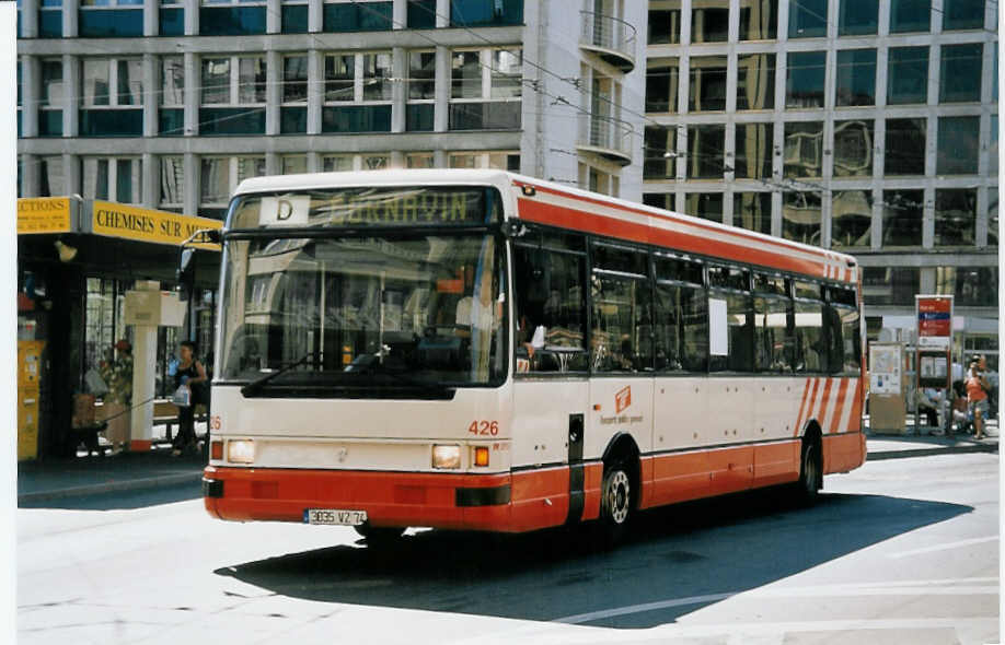 (062'503) - Aus Frankreich: TPG Gen�ve (France) - Nr. 426/3035 VZ 74 - Renault am 4. August 2003 in Gen�ve, Bel-Air 