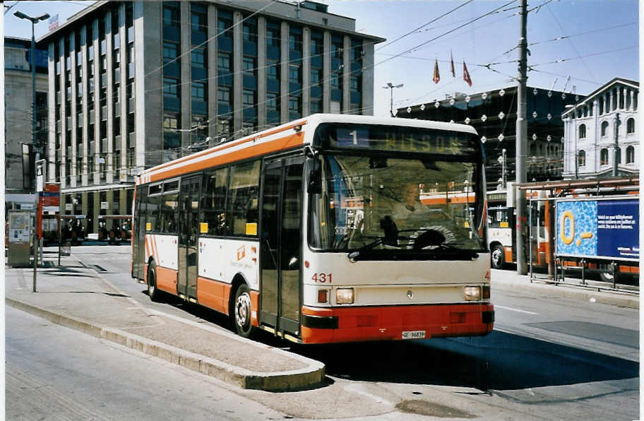 (062'512) - TPG Gen�ve - Nr. 431/GE 96'839 - Renault am 4. August 2003 in Gen�ve, Bel-Air