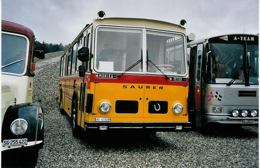 (062'914) - Siegrist, Berikon - AG 43'328 - Saurer/FHS (ex P 25'697; ex Furler, B�ren) am 30. August 2003 in Niederbipp, Saurertreffen
