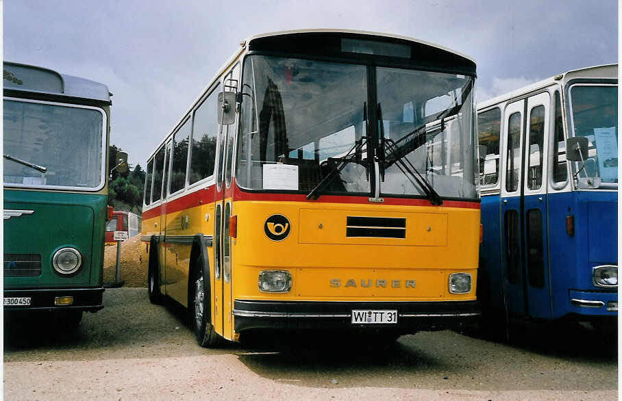 (062'930) - Aus Deutschland: Wittgen, Wiesbaden - WI-TT 31 - Saurer/T�scher (ex Sch�r, Aegerten; ex P 24'239) am 30. August 2003 in Niederbipp, Saurertreffen