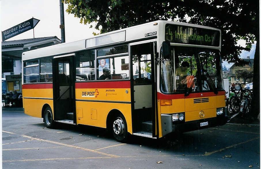 (063'508) - PostAuto Berner Oberland - BE 614'042 - NAW/G�ppel (ex P 23'002; ex Selfors, Meiringen; ex P 22'020; ex Mer�ay, Del�mont; ex LVB Lenk) am 22. September 2003 beim Bahnhof Interlaken West
