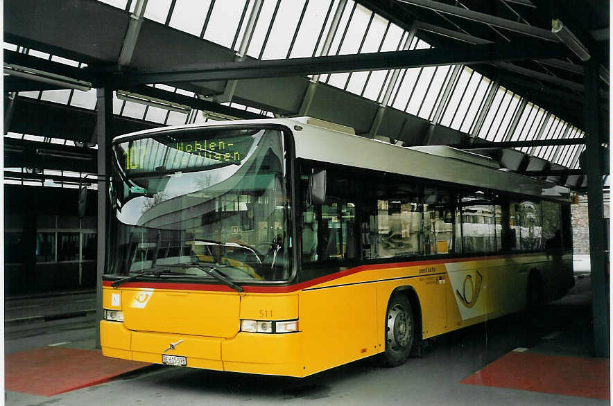 (065'918) - PostAuto Bern-Freiburg-Solothurn - Nr. 511/BE 615'598 - Volvo/Hess (ex P 25'677) am 7. M�rz 2004 in Bern, Postautostation