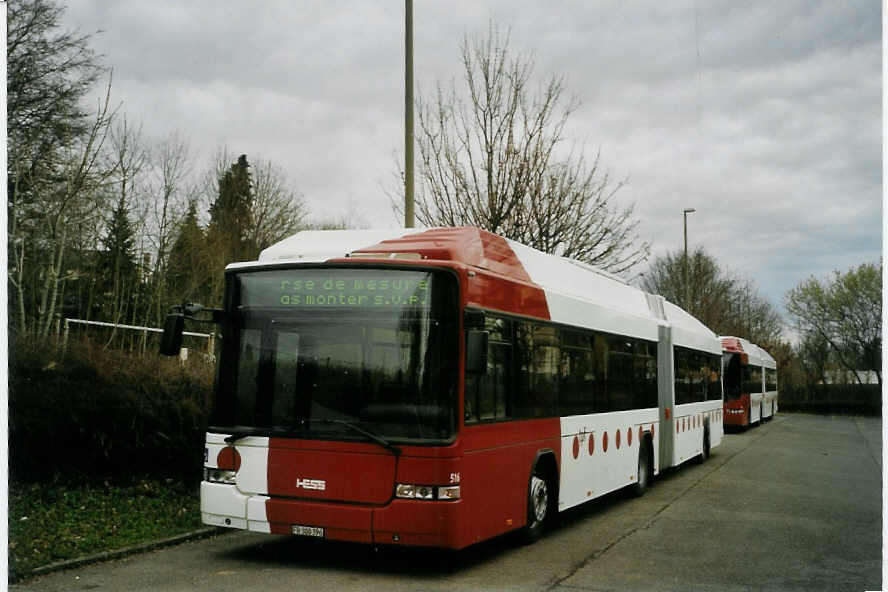 (066'116) - TPF Fribourg - Nr. 516/FR 300'396 - MAN/Hess Gelenkduobus am 21. M�rz 2004 in Fribourg, Garage