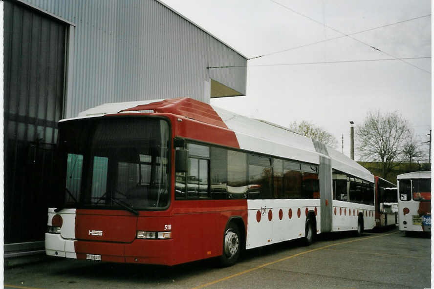 (066'117) - TPF Fribourg - Nr. 518/FR 300'433 - MAN/Hess Gelenkduobus am 21. M�rz 2004 in Fribourg, Garage