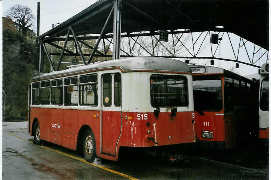 (066'235) - TPG Gen�ve (AGMT) - Nr. 515 - Moser/Hess Personenanh�nger am 21. M�rz 2004 in Gen�ve, D�p�t