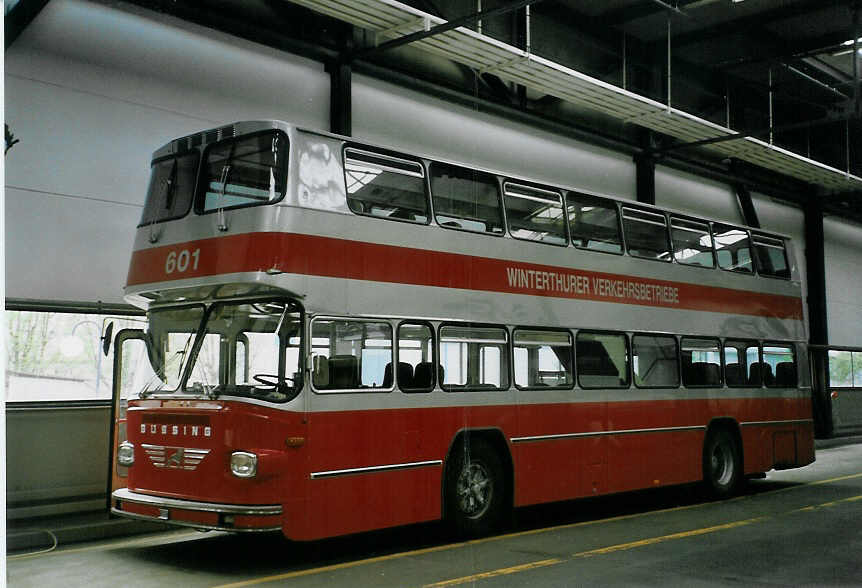 (067'107) - WV Winterthur - Nr. 601 - B�ssing (ex Nr. 201; ex Amt f�r Luftverkehr, Z�rich Nr. 47; ex Swissair, Z�rich Nr. 23) am 24. April 2004 in Winterthur, Depot Gr�zefeld