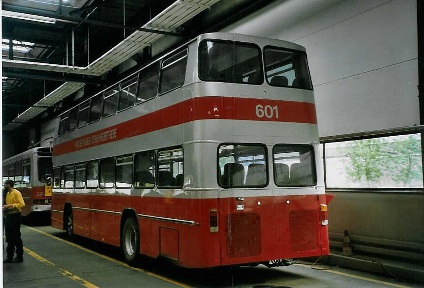 (067'112) - WV Winterthur - Nr. 601 - B�ssing (ex Nr. 201; ex Amt f�r Luftverkehr, Z�rich Nr. 47; ex Swissair, Z�rich Nr. 23) am 24. April 2004 in Winterthur, Depot Gr�zefeld