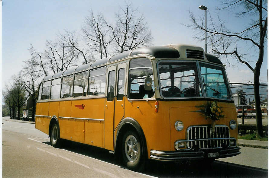 (067'219) - Engeloch, Riggisberg - BE 95'952 - FBW/Eggli (ex Privat; ex Steiger, Schlatt; ex P 24'061; ex P 21'561) am 25. April 2004 bei der Schiffl�ndte Thun