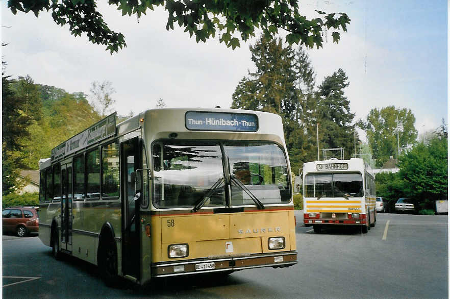 (067'530) - STI Thun - Nr. 58/BE 413'458 - Saurer/R&J am 14. Mai 2004 bei der Schiffl�ndte Thun