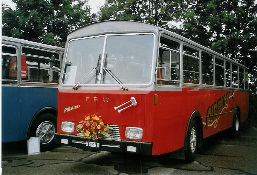 (068'508) - Weidmann, Greifensee - ZH 490'297 - FBW/T�scher (ex VZO Gr�ningen Nr. 30)  am 19. Juni 2004 in Hinwil, AMP