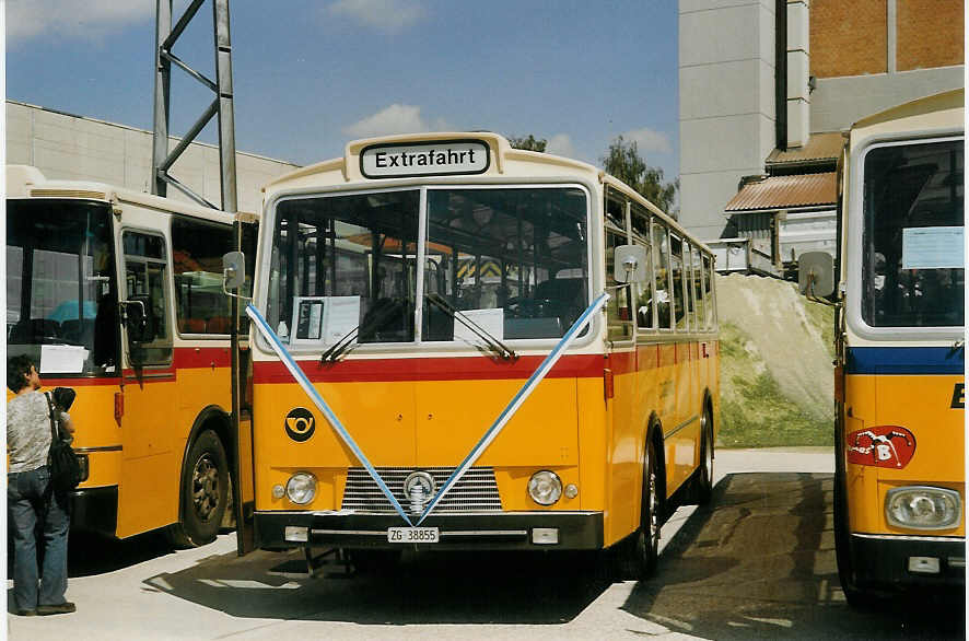 (070'436) - H�sser, Hagendorn - ZG 38'855 - Saurer/T�scher (ex B�chli, K�ttigen; ex M+79'529; ex P 24'633) am 28. August 2004 in Niederbipp, Saurertreffen