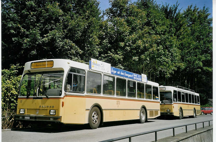 (070'613) - STI Thun - Nr. 57/BE 413'457 - Saurer/R&J am 29. August 2004 bei der Schiffl�ndte Thun