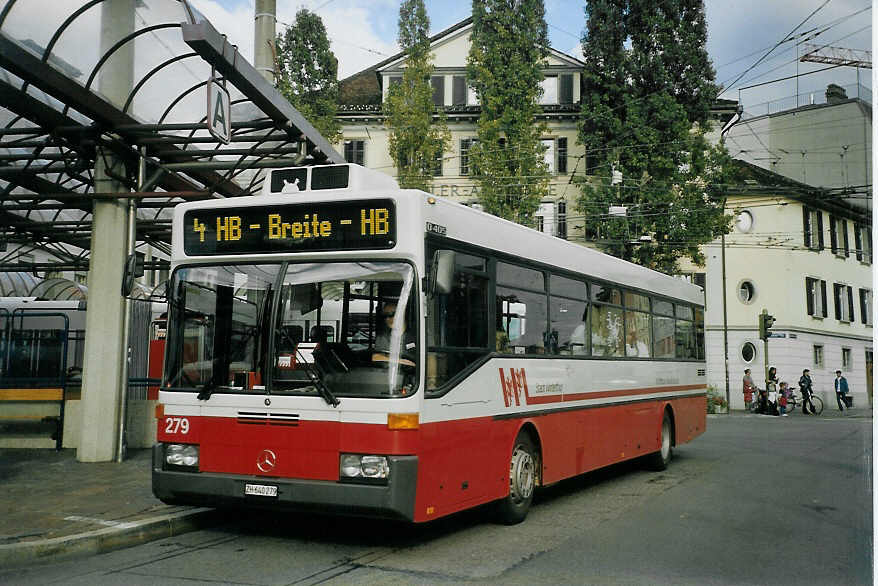 (071'114) - WV Winterthur - Nr. 279/ZH 640'279 - Mercedes (ex VBZ Z�rich Nr. 619) am 15. September 2004 beim Hauptbahnhof Winterthur