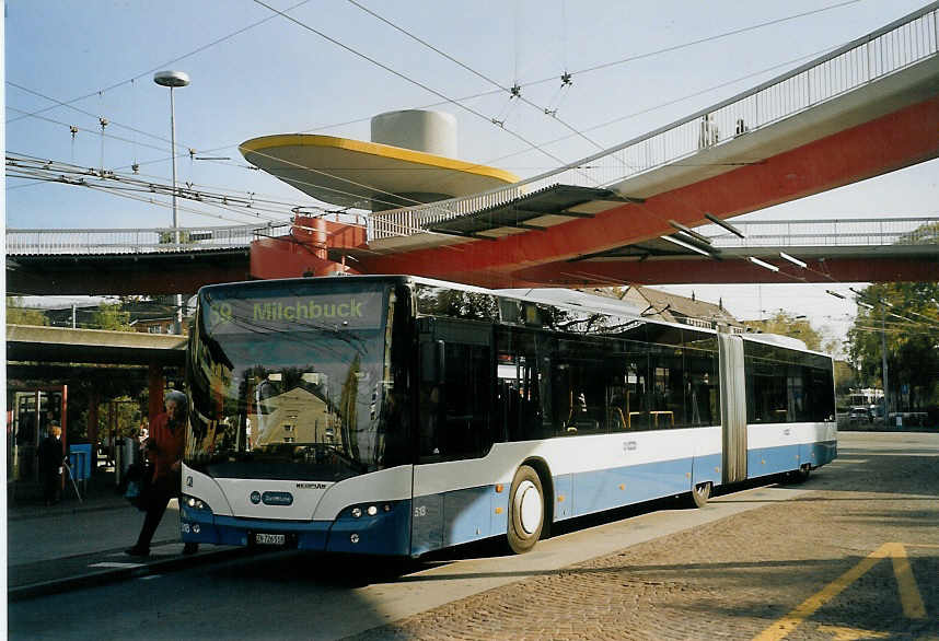 (072'230) - VBZ Z�rich - Nr. 518/BE 726'518 - Neoplan am 23. Oktober 2004 in Z�rich, Bucheggplatz