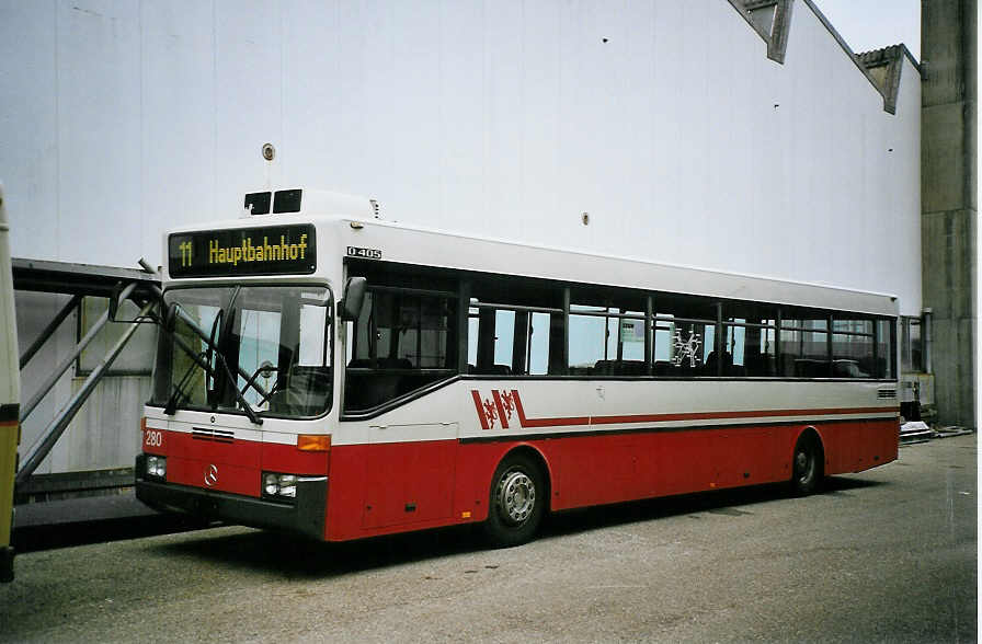 (074'024) - WV Winterthur - Nr. 280 - Mercedes (ex VBZ Z�rich Nr. 620) am 16. Januar 2005 in Biel, BTR 