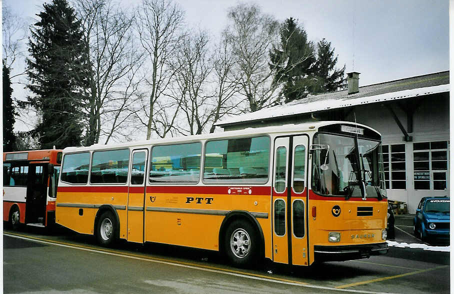 (074'821) - Zimmermann, Niederwangen - Saurer/T�scher (ex P 24'289) am 22. Februar 2005 in Bellach, Hess