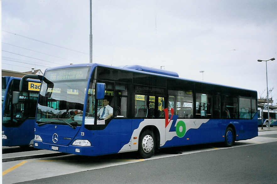 (075'904) - VZO Gr�ningen - Nr. 73/ZH 598'873 - Mercedes am 31. M�rz 2005 beim Bahnhof Wetzikon