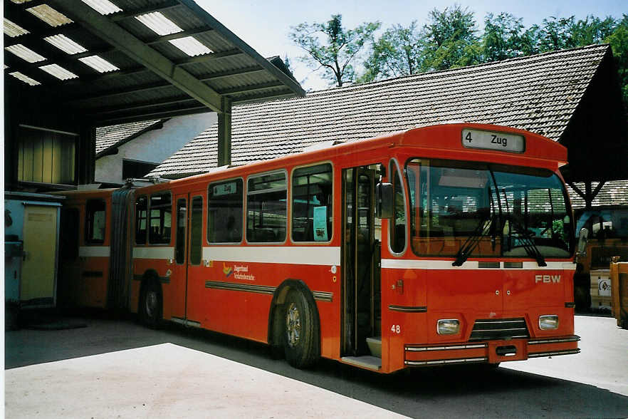 (076'814) - ZVB Zug (RWB) - Nr. 48 - FBW/Hess (ex RhV Altst�tten Nr. 102) am 29. Mai 2005 in Oberburg, Ziegelgut