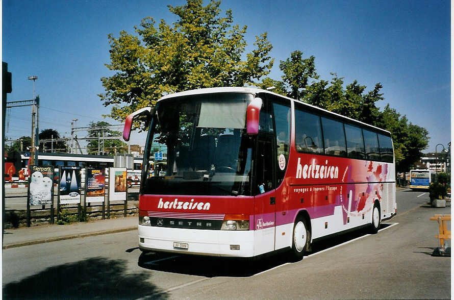 (078'134) - Hertzeisen, Glovelier - JU 1599 - Setra am 27. Juni 2005 bei der Schiffl�ndte Thun