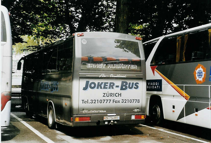 (078'518) - Joker-Bus, Z�rich - ZH 714'881 - MAN/Auw�rter am 11. Juli 2005 in Luzern, Inseli-P