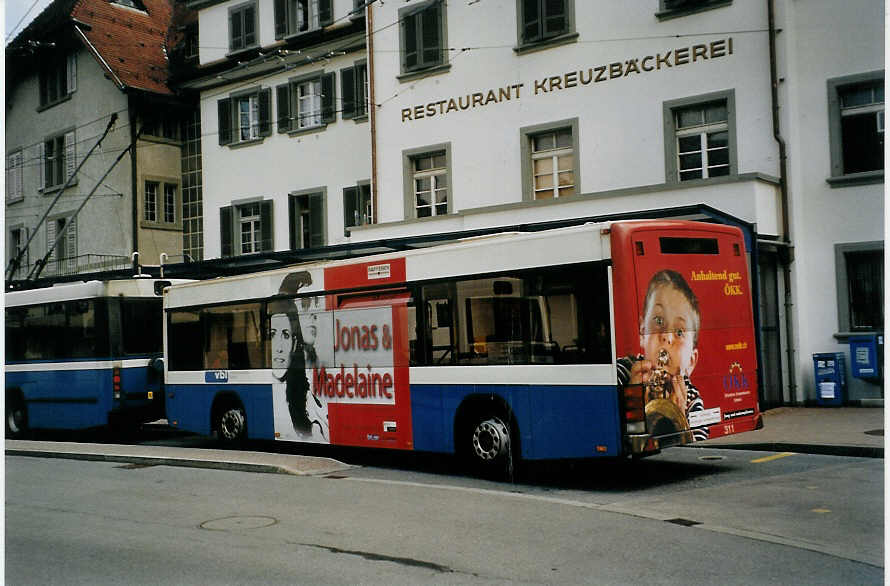 (078'524) - VBL Luzern - Nr. 311 - Lanz+Marti/Hess Personenanh�nger am 11. Juli 2005 in Kriens, Busschleife