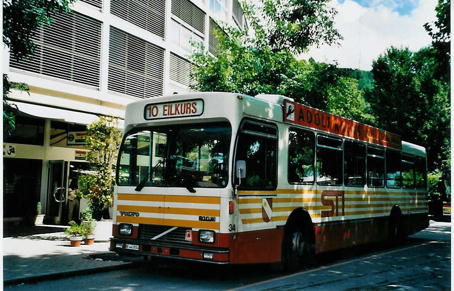 (079'630) - STI Thun - Nr. 34/BE 443'834 - Volvo/R&J (ex SAT Thun Nr. 34) am 24. August 2005 bei der Schiffl�ndte Thun