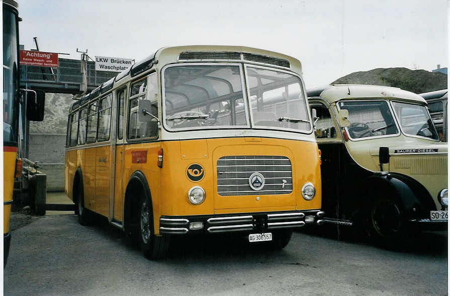 (079'823) - Streiff, Gelterkinden - AG 306'557 - Saurer/Gangloff (ex Oldie-Tours Z�risee, Wollerau; ex OTAG, Wald; ex Leibundgut, Obergoldbach; ex Krebs, Belpberg) am 27. August 2005 in Niederbipp, Saurertreffen