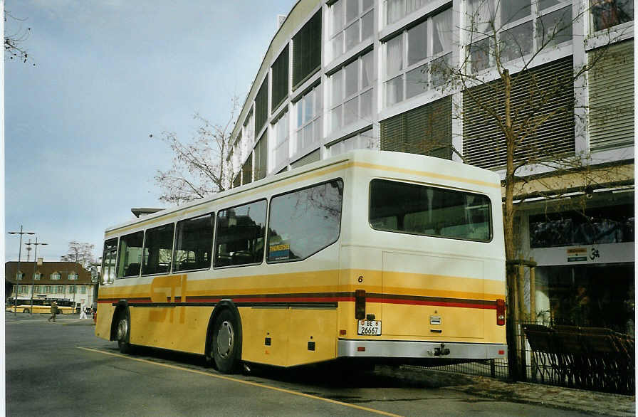 (083'123) - STI Thun - Nr. 6/BE 26'667 - Volvo/FHS (ex TSG Blumenstein Nr. 6) am 19. Februar 2006 bei der Schiffl�ndte Thun