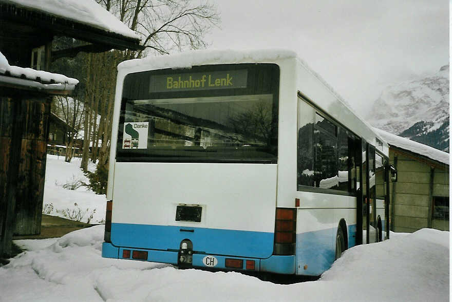 (083'222) - LVB Lenk - Volvo/Hess (ex RTB Altst�tten Nr. 12) am 19. Februar 2006 in Lenk, Garage