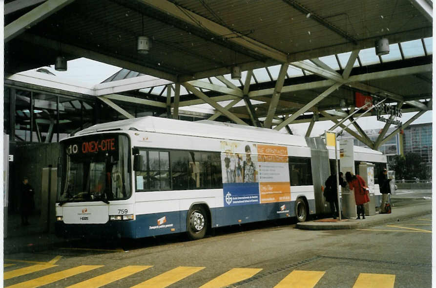 (083'507) - TPG Gen�ve - Nr. 759 - Hess/Hess Gelenktrolleybus am 6. M�rz 2006 in Gen�ve, A�roport