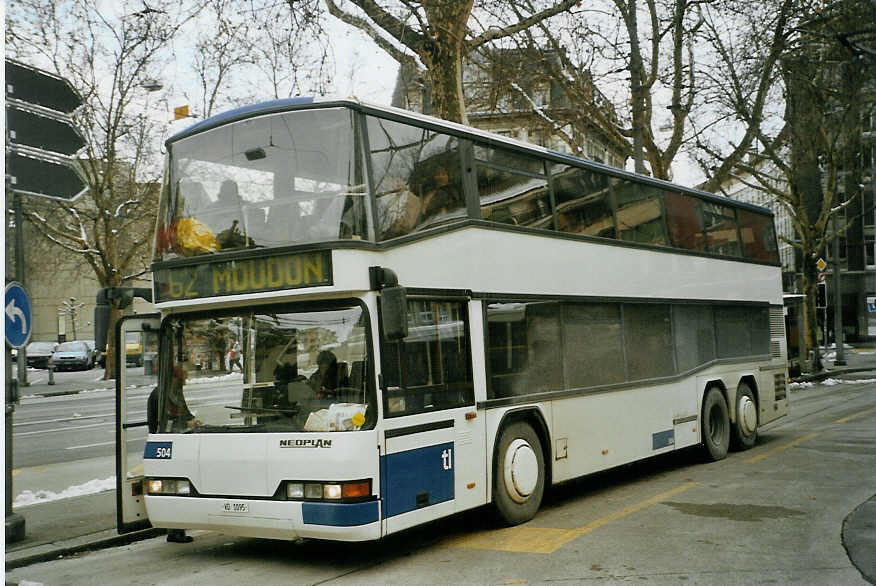 (083'715) - TL Lausanne - Nr. 504/VD 1095 - Neoplan am 6. M�rz 2006 in Lausanne, Tunnel